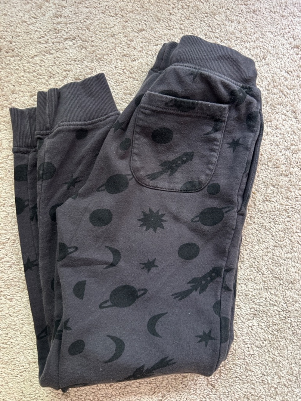 Hanna Andersson Boys 140 10 Space Sweatpants Black